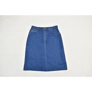 Vintage Wrangler Skirt Womens 16 Blue Denim Western High Waisted Classic USA 90s